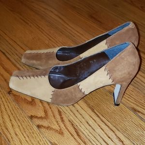 Sacha London made in Spain patchwork heels 7.5